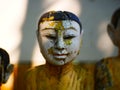 Buddha face in a garden. Royalty Free Stock Photo