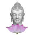 Buddha face with pink lotus flower print Royalty Free Stock Photo