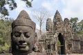 Buddha face at southgate of Angkor Thom Royalty Free Stock Photo