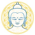 Buddha and the Flower of Life illustration