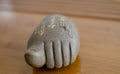 The buddha foot porcelan figure used at puerh chinese tea ceremony