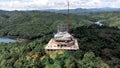 A buddha giant statue is seen in construction in Sangkhlaburi Royalty Free Stock Photo