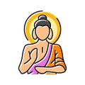 buddha god indian color icon vector illustration