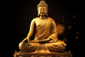 Buddha gold lotus position. Generate Ai