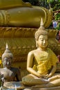 Gold Buddha statue, buddhism religion Royalty Free Stock Photo