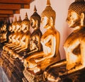 buddha gold statue. Wat Pho, Bangkok, Thailand