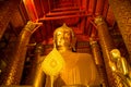 Buddha golden huge statue inside the temple Royalty Free Stock Photo