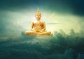 BUDDHA GOLDEN STATUE MEDITATING IN HEVAN