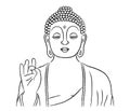 Buddha with hand raised. Vector.