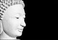 Isolated Buddha Head on Black Background Royalty Free Stock Photo