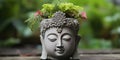 Buddha Head Ceramic Flower Pot picture