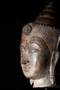 Buddha head, High contrast close up of traditional buddhist stat