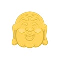 Buddha head icon, cartoon style