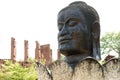 Buddha head located one of Ayutthaya look gorgeous.