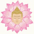 Buddha Head and Lotus Mosaic