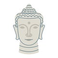 Buddha head statuette yoga element hand drawn Royalty Free Stock Photo