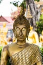 The Buddha head in thai temple Royalty Free Stock Photo