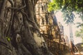 Buddha Head in Tree Roots, Wat Phra Mahathat temple, Ayutthaya, Thailand Royalty Free Stock Photo