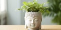 Buddha Head white Ceramic Flower Pot picture