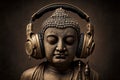 Buddha in headphones, generated by AI Royalty Free Stock Photo