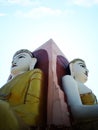 2 of 4 Buddha his direction 4 points in Myanmar temple Royalty Free Stock Photo