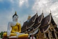 Buddha huge statue in Thailand temple buddhist wat pagoda yard