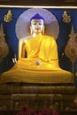 Buddha image inside Mahabodhi Temple. Royalty Free Stock Photo
