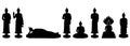 Set of buddha image silhouette vector, religion concept