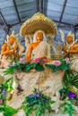 Buddha image with Thai literature goddesses