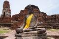 Buddha image at Wat Mahatat in Ayuttaya, Thailand Royalty Free Stock Photo