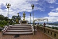 Buddha image at Wat Phra dhat pha ngao with Khong river golden t