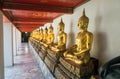 Buddha images in the cloister Wat Pho Royalty Free Stock Photo