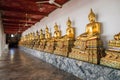 Buddha images in the cloister Wat Pho Royalty Free Stock Photo