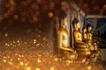 Buddha images with golden background. Royalty Free Stock Photo