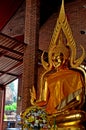 Buddha images at temples in Ayutthaya, Thailand