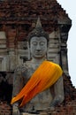 Buddha images at temples in Ayutthaya, Thailand