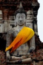 Buddha images at temples in Ayutthaya, Thailand