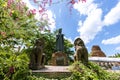 Buddha images at Thammikarat Temple in Phra Nakhon Si Ayutthaya Historical Park and important tourist attractions Royalty Free Stock Photo