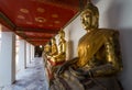 Buddha images in Wat Pho Royalty Free Stock Photo