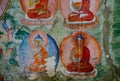 Buddha Incarnation elements of wall painting in Thiksey Monastery in Leh Royalty Free Stock Photo