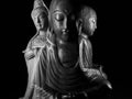 Buddha and Ksitigarbha and Avalokitasvara Bodhisattva/Guan Yin/Guanshiyin sculpture Royalty Free Stock Photo