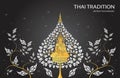 Buddha and leaf of thai tradition