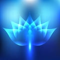 Buddha in Lotus Leaf Blue light Background Royalty Free Stock Photo