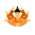 Buddha lotus pose yoga isolated. zen and relaxation. Indian god