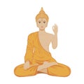 Sitting Buddha in lotus position vector Royalty Free Stock Photo