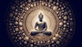 Buddha with mantras, Ai generated image Royalty Free Stock Photo