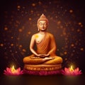 Buddha meditating with a indian festive background