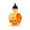 Buddha meditating isolated. Indian god on white background. Stat Royalty Free Stock Photo