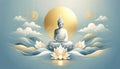 Buddha meditating upon a lotus flower Royalty Free Stock Photo
