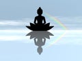 Buddha meditating - 3D render Royalty Free Stock Photo